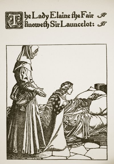 The Lady Elaine the Fair knoweth Sir Launcelot, illustration from 